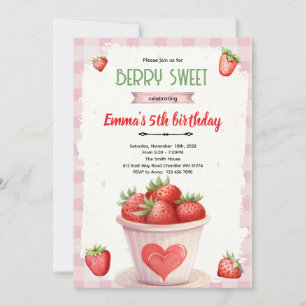 Invitation de fête douce aux baies mignonnes