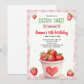 Invitation de fête douce aux baies mignonnes (Devant / Derrière)