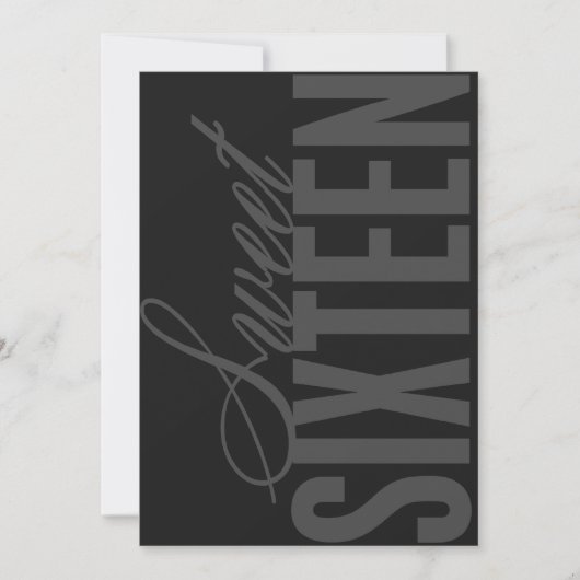 Invitation de fête d'Sweet sixteen de 5x7 (Devant)