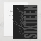 Invitation de fête d'Sweet sixteen de 5x7 (Devant / Derrière)