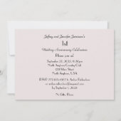 Invitation de fête du 1er anniversaire Rose Pâle (Dos)