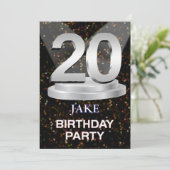 Invitation de fête du 20e anniversaire Ajouter un  (Debout devant)