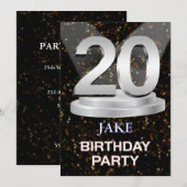 Invitation de fête du 20e anniversaire Ajouter un  (Devant / Derrière)