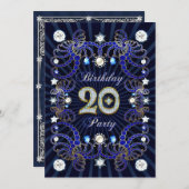 invitation de fête du 20e anniversaire avec des ma (Devant / Derrière)