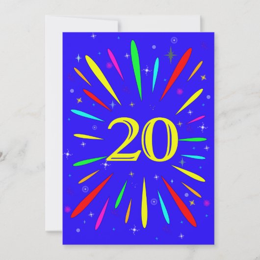 Invitation de fête du 20e anniversaire Explosion (Devant)