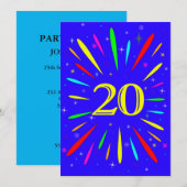 Invitation de fête du 20e anniversaire Explosion (Devant / Derrière)