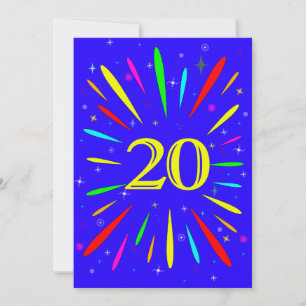 Invitation de fête du 20e anniversaire Explosion