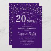 Invitation de fête du 20e anniversaire - Silver Pu (Devant / Derrière)