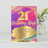 Invitation de fête du 21e anniversaire (Debout devant)