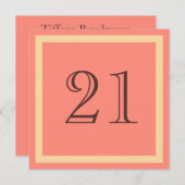 Invitation de fête du 21e anniversaire - Coral Sau (Devant / Derrière)