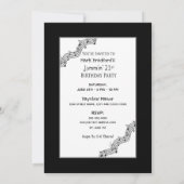 Invitation de fête du 21e anniversaire, guitare ac (Dos)