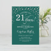 Invitation de fête du 21e anniversaire - Silver Gr (Debout devant)