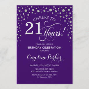 Invitation de fête du 21e anniversaire - Silver Pu