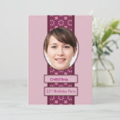 Invitation de fête du 22e anniversaire Photo et no (Debout devant)