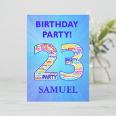 Invitation de fête du 23e anniversaire Ajouter un (Debout devant)