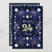 invitation de fête du 24e anniversaire avec une fo (Devant / Derrière)