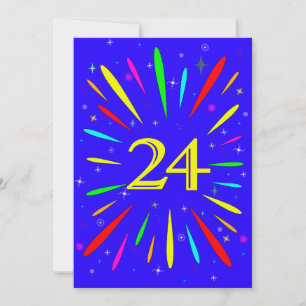 Invitation de fête du 24e anniversaire Explosion