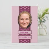 Invitation de fête du 24e anniversaire Photo et no (Debout devant)