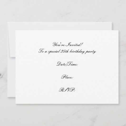 Invitation de fête du 25e anniversaire (Dos)