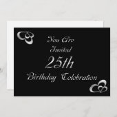 Invitation de fête du 25e anniversaire (Devant / Derrière)