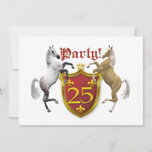Invitation de fête du 25e anniversaire avec armoir