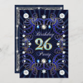 invitation de fête du 26e anniversaire avec une fo (Devant / Derrière)