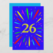 Invitation de fête du 26e anniversaire Explosion (Devant / Derrière)