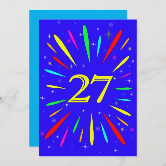 Invitation de fête du 27e anniversaire Explosion (Devant / Derrière)