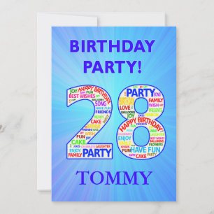 Invitation de fête du 28e anniversaire Ajouter un