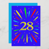 Invitation de fête du 28e anniversaire Explosion (Devant / Derrière)