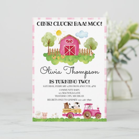 Invitation de fête du 2e anniversaire (Debout devant)