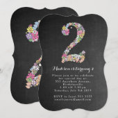 Invitation de fête du 2e anniversaire des filles d (Devant / Derrière)