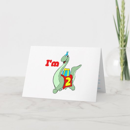 Invitation de fête du 2e anniversaire - Dinosaur (Devant)