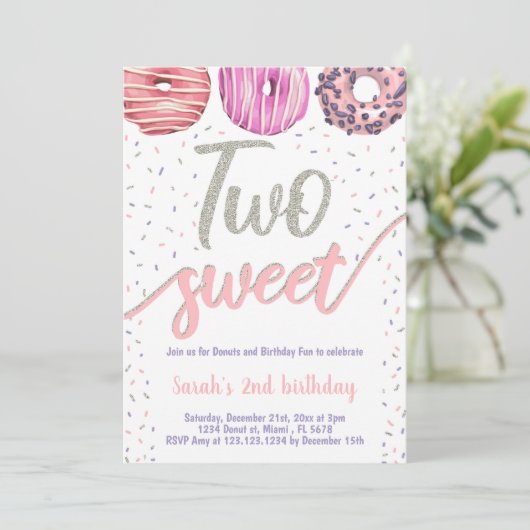 Invitation de fête du 2e anniversaire modifiable (Debout devant)