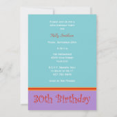 Invitation de fête du 30e anniversaire 30 bougies (Dos)