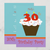 Invitation de fête du 30e anniversaire 30 bougies (Devant / Derrière)