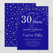 Invitation de fête du 30e anniversaire - Argent bl (Devant / Derrière)