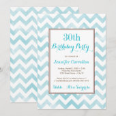 Invitation de fête du 30e anniversaire (bleu) (Devant / Derrière)