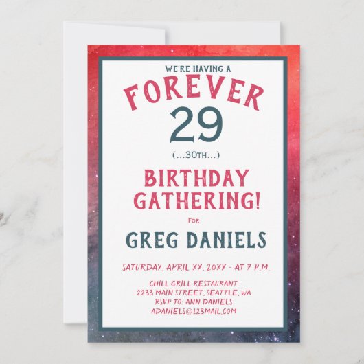 invitation de fête du 30e anniversaire - (Forever  (Devant)