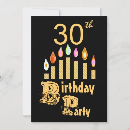 Invitation de fête du 30e anniversaire - OR (Devant)