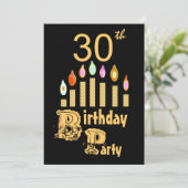 Invitation de fête du 30e anniversaire - OR (Debout devant)