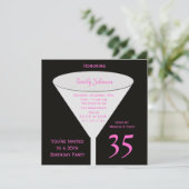 Invitation de fête du 35e anniversaire 35e toast (Debout devant)
