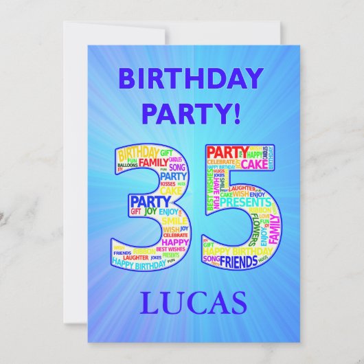 Invitation de fête du 35e anniversaire Ajouter un  (Devant)