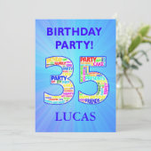 Invitation de fête du 35e anniversaire Ajouter un  (Debout devant)