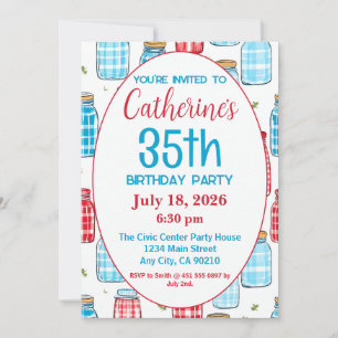 Invitation de fête du 35e anniversaire, Mason Jar 