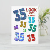 Invitation de fête du 35e anniversaire, numéros co (Debout devant)