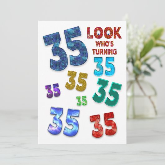 Invitation de fête du 35e anniversaire, numéros co (Debout devant)