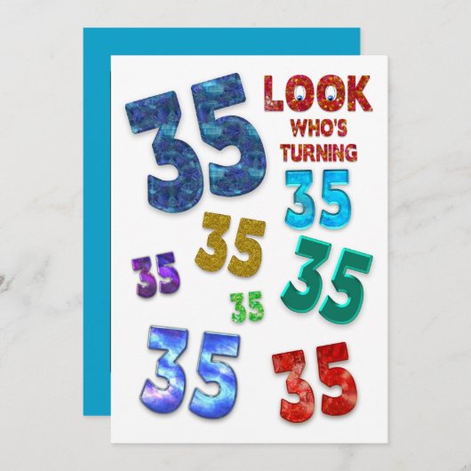 Invitation de fête du 35e anniversaire, numéros co (Devant / Derrière)