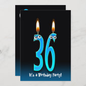 invitation de fête du 36e anniversaire (Devant / Derrière)