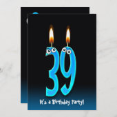 invitation de fête du 39e anniversaire (Devant / Derrière)